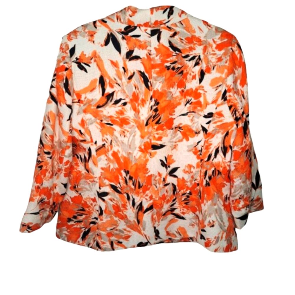 Kasper Multicolored Leaf Patterned Single Button … - image 2